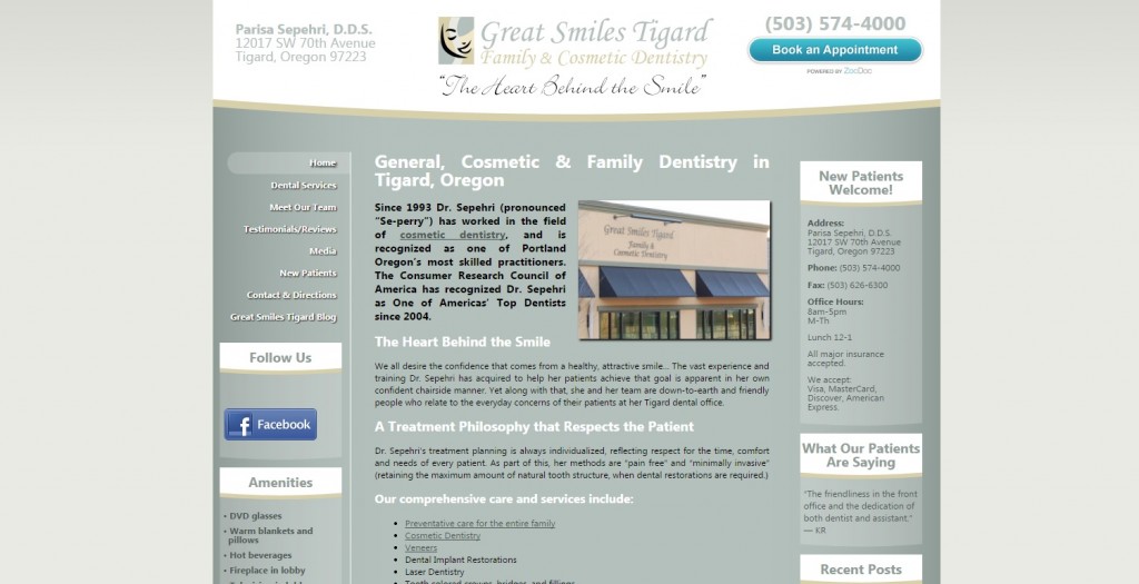 Client Great Smiles Tigard uses FireSpike LLC services