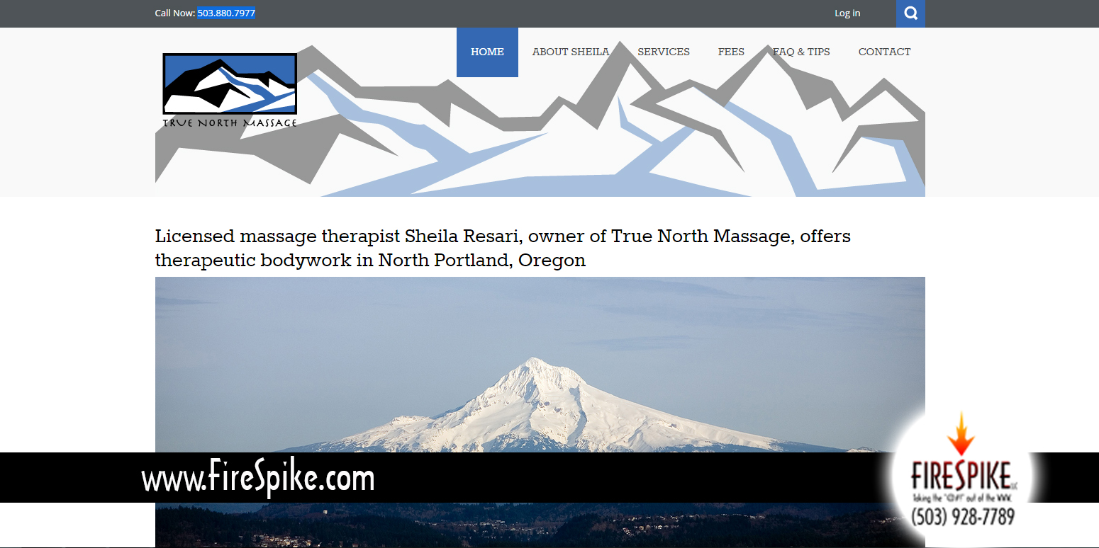 FireSpike LLC client True North Massage of Oregon
