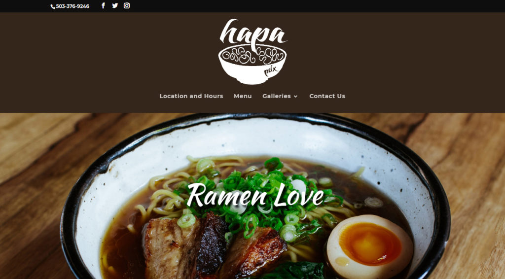 Hapa Ramen & Whiskey website