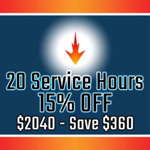 20 Service Hours - 15% Off - $2040 - Save $360