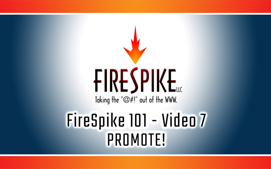 FireSpike 101, Video 7: PROMOTE!